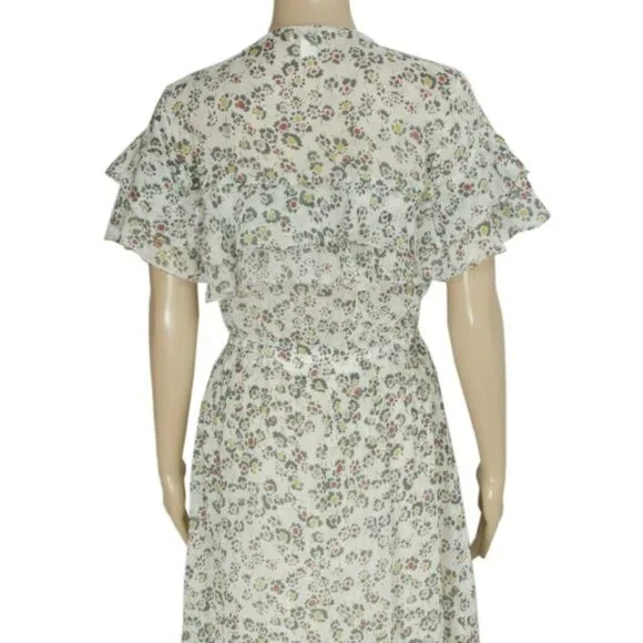 Anthropologie Intropia Vintage Floral Printed Ruffle Tunic Dress XS 34 - Picture 4 of 5